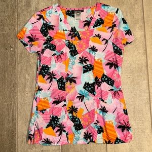 Heartsoul palm tree scrub top XS